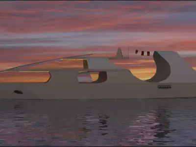 Low poly yacht boat that looks like plane Free 3D model