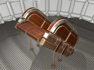 Wood Stairs - Construction Element 32 Low-poly 3D model