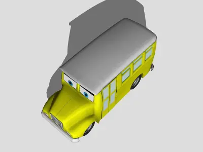 School Bus Low-poly 3D model purchase