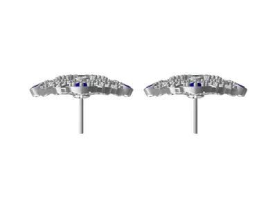 Antique Art Deco Diamond Stud Earring 3D print model