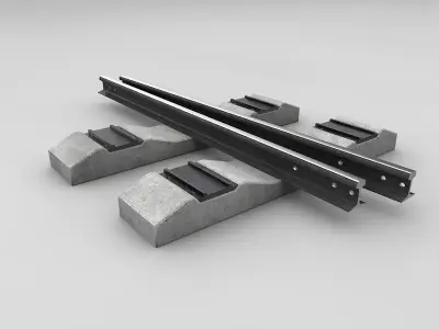 Train rails Free 3D model