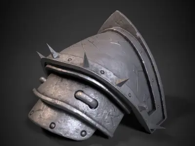 Armor with spikes Low-poly 3D model