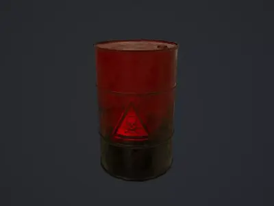 Metal Barrel Low-poly 3D model order