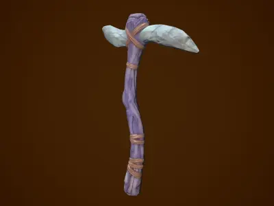 Stylized Pickaxe Low-poly 3D model purchase