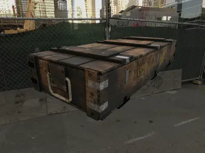 Military Wooden Box Low-poly 3D model