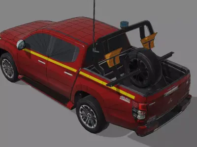 Mitsubishi L200 2019  Mining Pickup Lowpoly  Low-poly 3D model