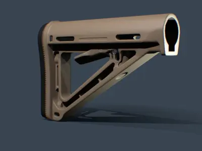 Carbine Buttstock Low-poly 3D model