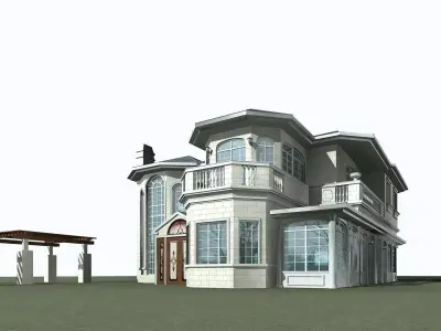 Villa house 3D model purchase