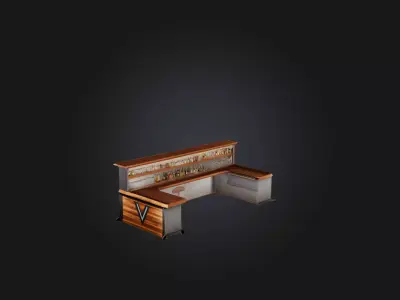 V-Shaped Bar Low-poly 3D model