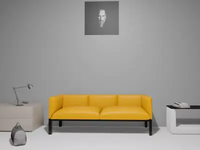 some furniture modern sofa and table and bag and table lamp  Free 3D model
