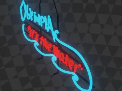 Neon Sign - Olympia Brewing Company Low-poly 3D model