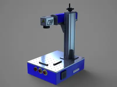 Fiber Laser Engraving Machine - Metal Engraving Machine Low-poly 3D model