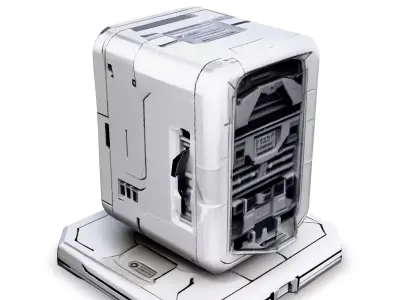 SciFi Data Storage Unit Low-poly 3D model purchase