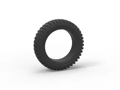 Military tire 2 Scale 1 to 10 3D print model