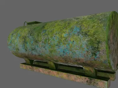 tanker 2 old tank with moss Low-poly 3D model