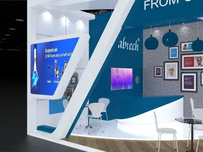 Exhibition Stand Stall Two Side Open 11X5 3D model