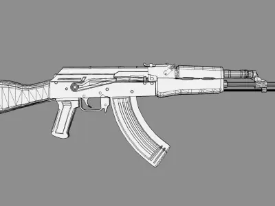Ak-47 ak - rifle Low-poly 3D model