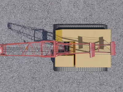 Crawler crane Low-poly 3D model