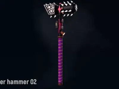AC thunder hammer 02 Low-poly 3D model