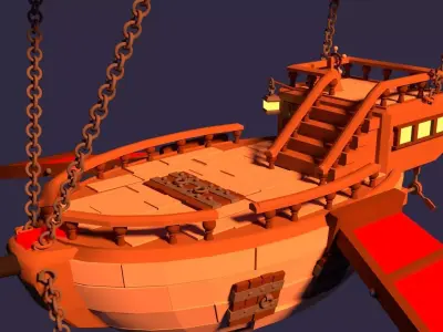 stive ship Low-poly 3D model