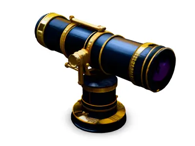 Luxury Gold and Black Telescope Model Low-poly 3D model
