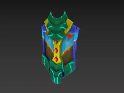 Shield Pbr gamerady handpaint Low-poly 3D model