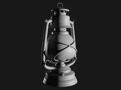 Medieval lantern Low-poly 3D model shop