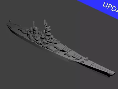 US Iowa Class Battleship 3D print model