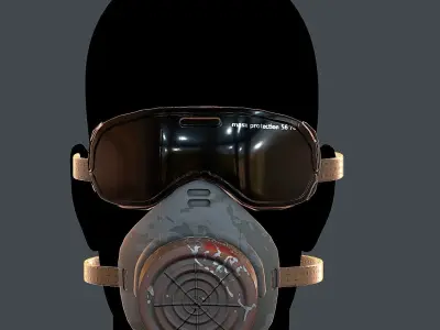 Gas mask helmet 3d model scifi Low-poly  Low-poly 3D model 13
