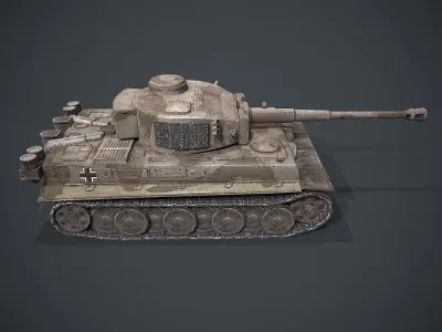 Panzer VI Tiger German Heavy Tank Low-poly 3D model