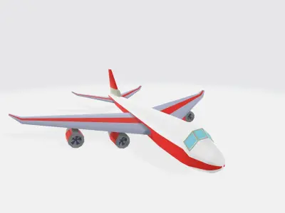 Airplane  Low-poly 3D model purchase