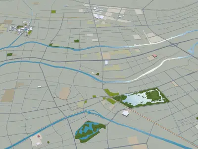 Huaian Jiangsu China 50km Free low-poly 3D model