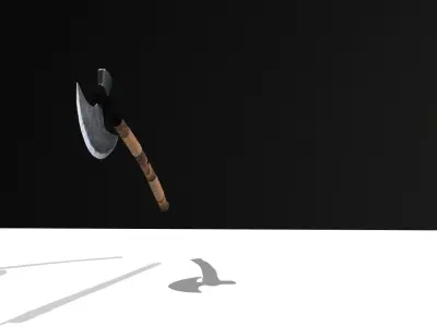 AXE 3D MODEL with shadow Low-poly 3D model