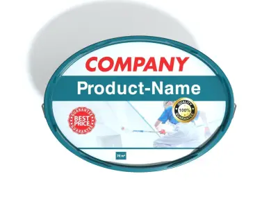 High quality paint bucket with customizable label templates 3D model