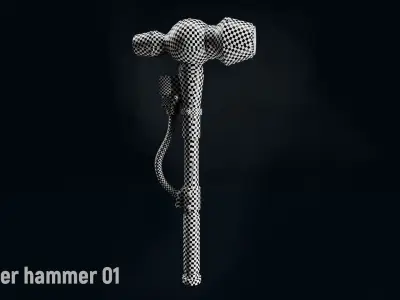 AC thunder hammer 01 Low-poly 3D model