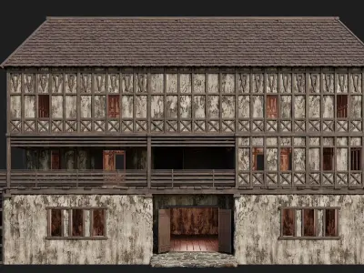 Old Medieval House 4K Textures GameReady 152 Low-poly 3D model