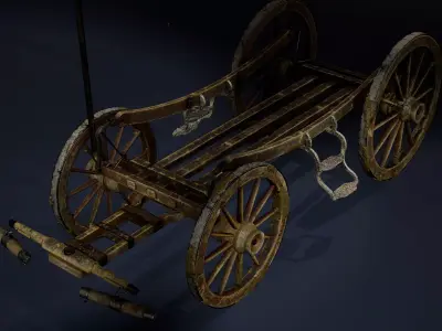 Stagecoach Low-poly 3D model