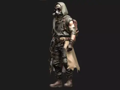 Scavenger Survivor Post-Apocalyptic Character 3D model