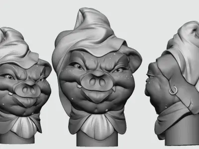 The Vampire Pig - Toy model to print  Part 01 Free 3D print model