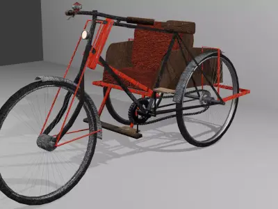 Myanmar Trishaw Detailed 3D Model FBX Format 3D model