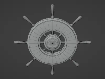 Ships Wheel Low-poly 3D model