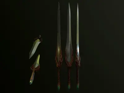 Swords Pack Low-poly 3D model buy