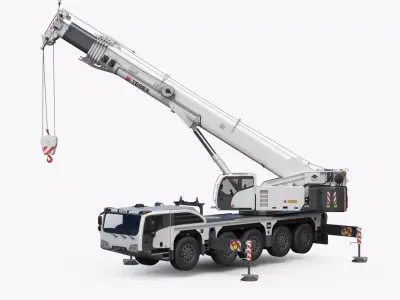 Terex Explorer 5500 Mobile Crane Rigged 3D model