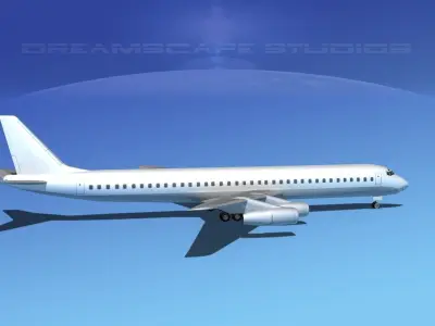 Douglas DC-8-63 LP SS Low-poly 3D model