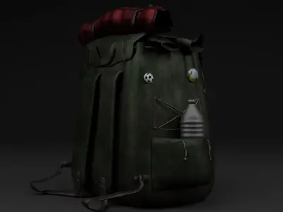 Low Poly Gameready Backpack Low-poly 3D model