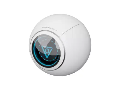 Floating spherical robot Free low-poly 3D model
