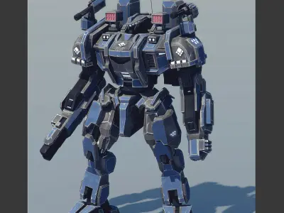 Biped mecha Low-poly 3D model
