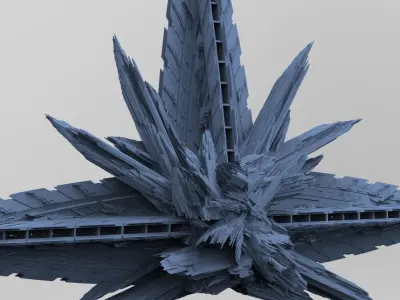 Crystal Alien Ship Monolith 2 3D model