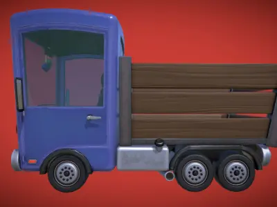 Stylized Trunk Truck Low-poly 3D model