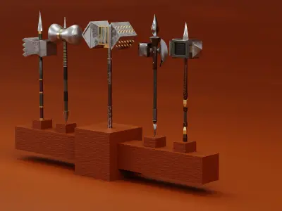 Hammer Low-poly 3D model 43